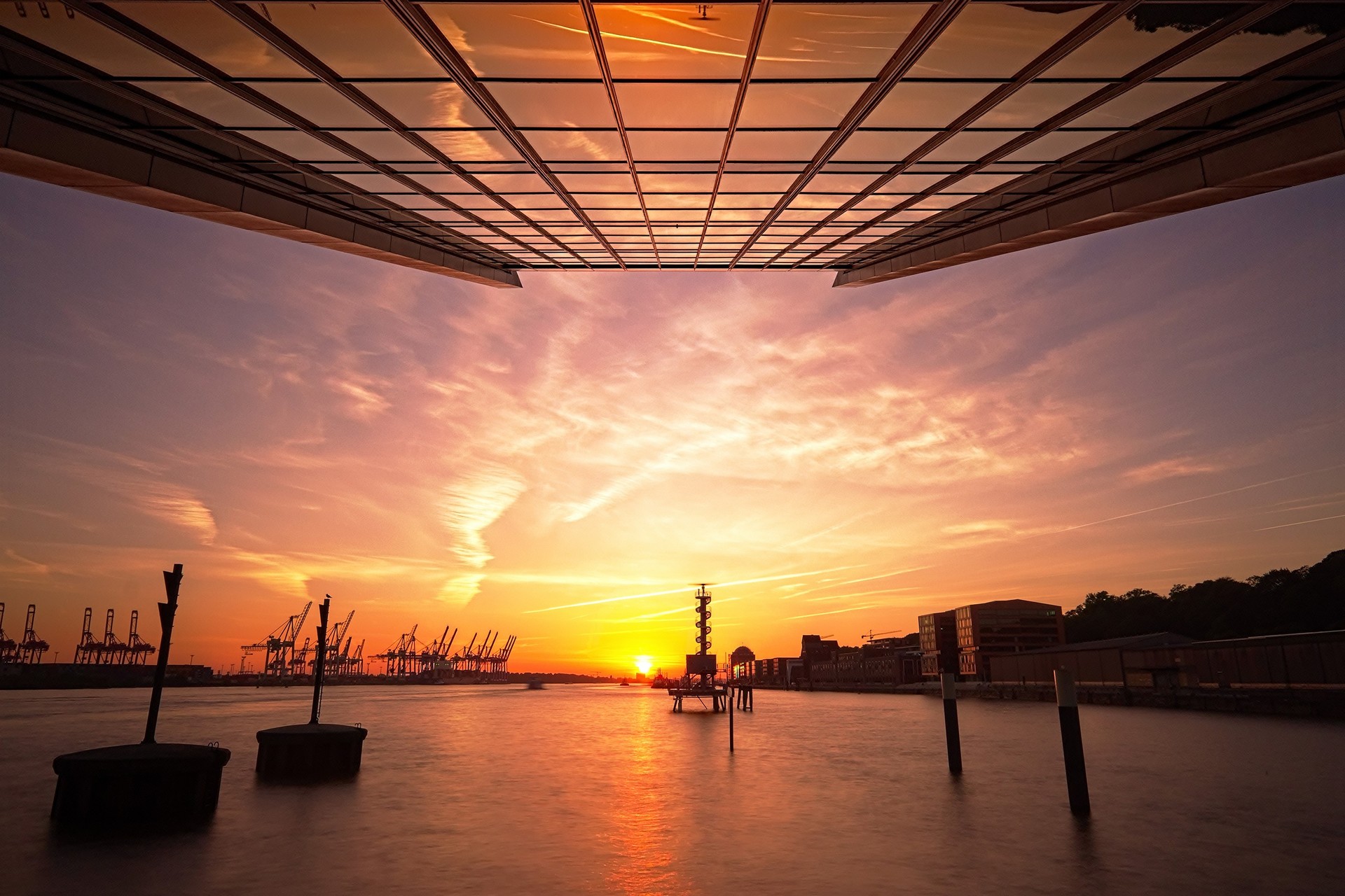 Dockland Sonnenuntergang